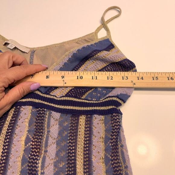 NEW Maje Purple Metallic Knit Maxi Dress Sz 2 Tall - Picture 5 of 10